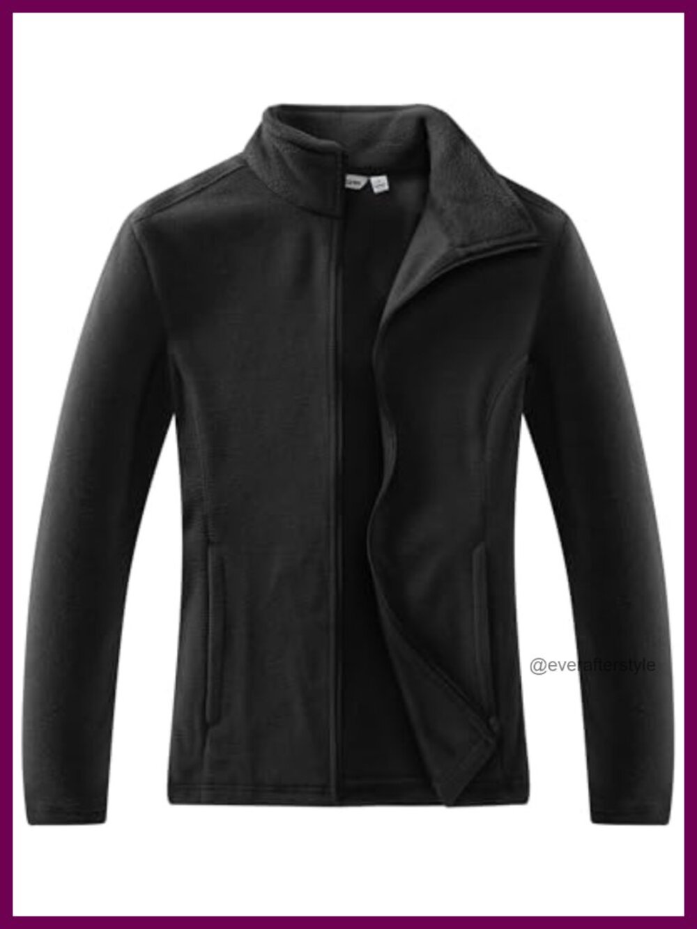 Womens Lightweight Polar Fleece Zip Up Jacket Stand Collar 4 Pockets